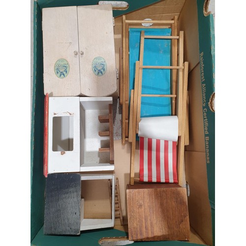 53 - A box of doll's furniture. UK shipping £14.