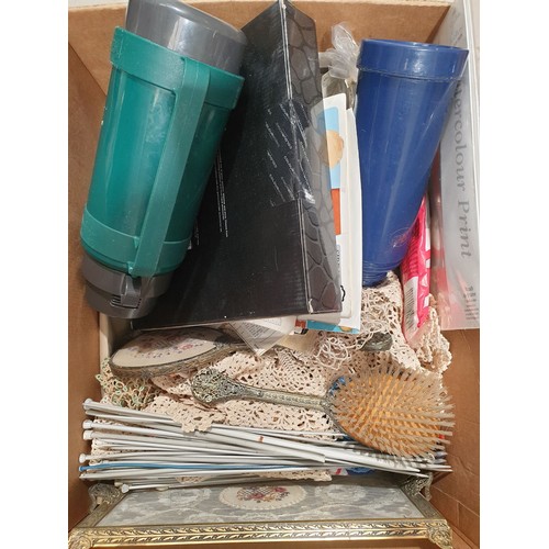 56 - A box of assorted including a Thermos flask. No shipping. Arrange collection or your own packer and ... 