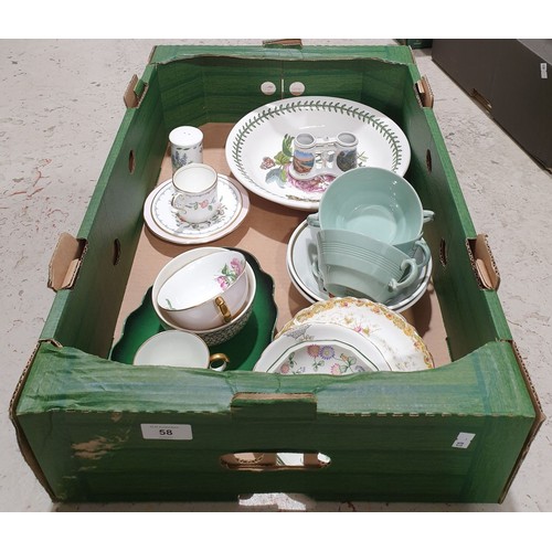 58 - A box of ceramics including a Carltonware dish. No shipping. Arrange collection or your own packer a... 