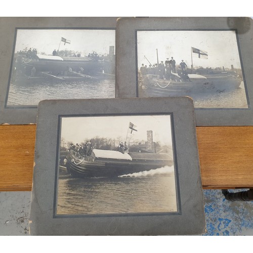 62 - Antique photographs of Mirfield boat builders and other antique photographs. UK shipping £14.