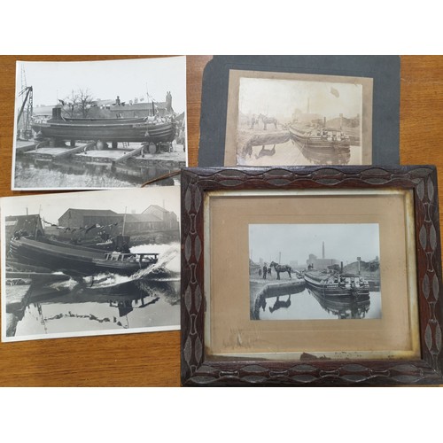 62 - Antique photographs of Mirfield boat builders and other antique photographs. UK shipping £14.