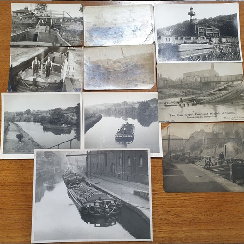 62 - Antique photographs of Mirfield boat builders and other antique photographs. UK shipping £14.