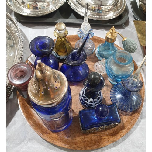 12 - A tray of eleven vintage glass perfume bottles. No shipping. Arrange collection or your own packer a... 
