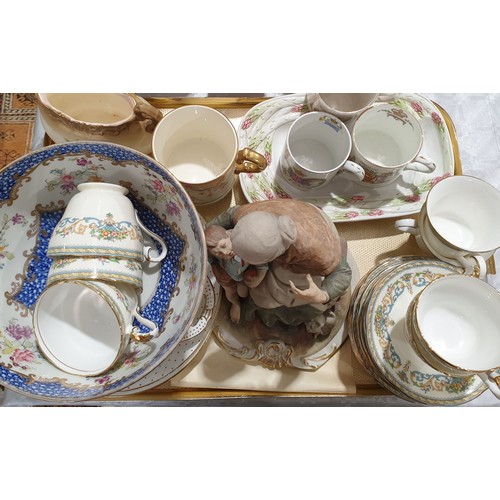 128 - A tray of assorted ceramics including royal memorabilia. No shipping. Arrange collection or your own... 