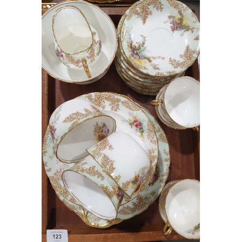 123 - Doulton Burslem tea ware, hand finished with flowers and foliage. No shipping. Arrange collection or... 