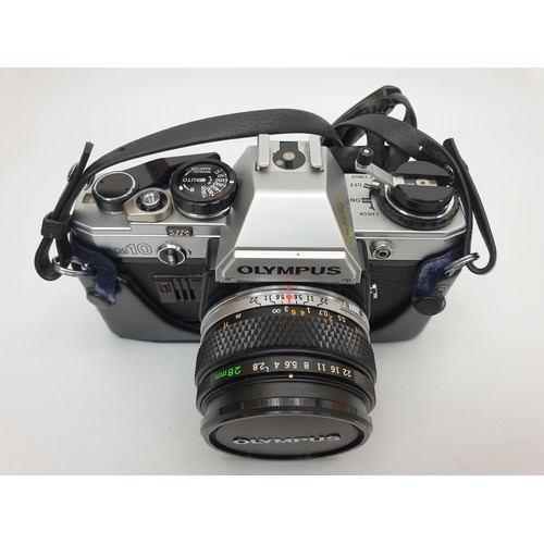 168 - An Olympus OM10 camera. UK shipping £14.