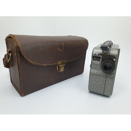 178 - A vintage Pathescope H cine camera with case. UK shipping £14.