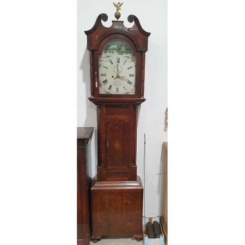 272 - A 19th century oak eight-day long case clock, the painted dial signed Wilson of Spalding, height 87