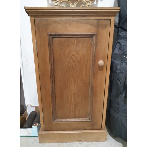 273 - A vintage pine cupboard with panelled door, height 38