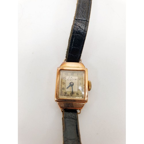 294 - A lady's 9ct gold cased wristwatch, case weight excluding movement and strap 2.5g. UK shipping £14.