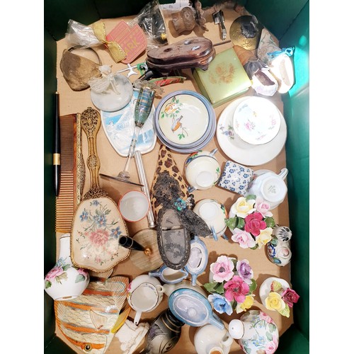 315 - A box of bric-a-brac including an Aynsley posy. No shipping. Arrange collection or your own packer a... 