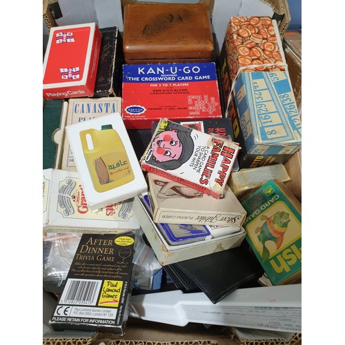 396 - A box of playing cards and assorted. No shipping. Arrange collection or your own packer and shipper,... 