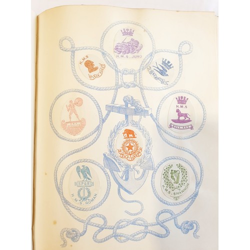 429 - An antique Crests and Monogram album with twenty one fully populated pages and three partially popul... 