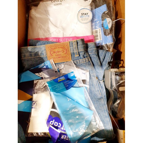 381 - A box of new in packet clothing. UK shipping £14.