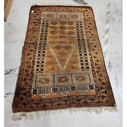 275 - An antique eastern rug, 56