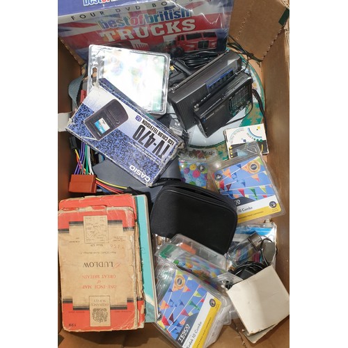 46 - A box including radios and printer cartridges. No shipping. Arrange collection or your own packer an... 