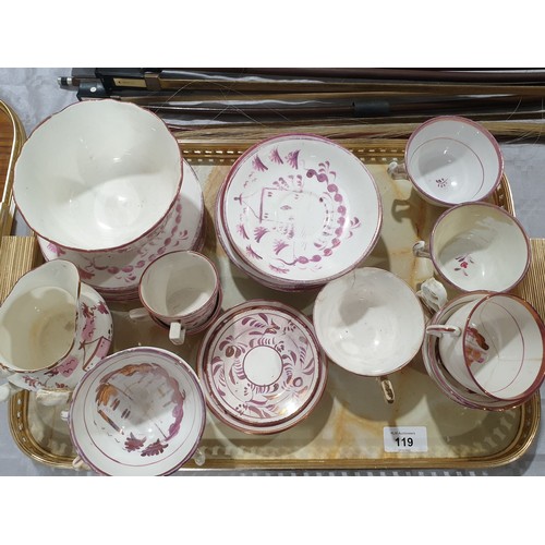 119 - A selection of antique Allertons lustre ware tea and coffee ware some A/F. No shipping. Arrange coll... 