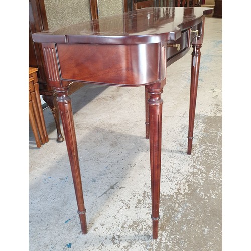 201 - A mahogany hall table with two drawers under, width 31.25