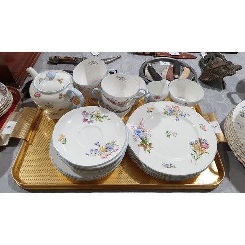 5 - A selection of Shelley floral pattern tea ware including a teapot. No shipping. Arrange your own pac... 