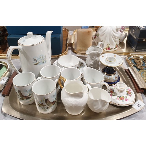 43 - A retro Meakin coffee service together with other ceramics. No shipping. Arrange your own packer and... 