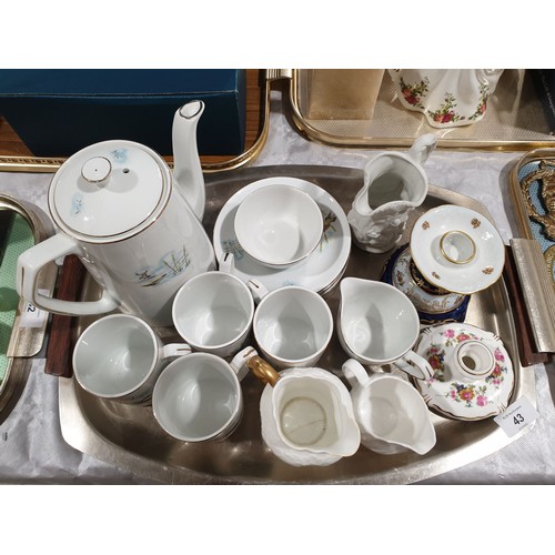 43 - A retro Meakin coffee service together with other ceramics. No shipping. Arrange your own packer and... 