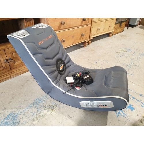 127 - A Pyramat rocking gaming chair with speakers and accessories. No shipping. Arrange your own packer a... 