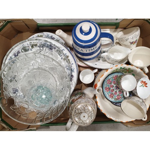 131 - A box of glass and ceramics including Royal Doulton. No shipping. Arrange your own packer and shippe... 