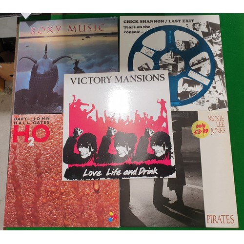 153 - Ten vinyl LPs including Roxy Music, Victory Mansions and Chick Shannon. UK shipping £14.