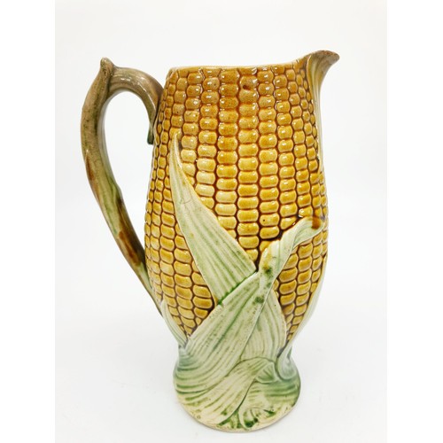 182 - A 19th century majolica corn on the cob jug, height 7.75