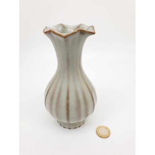 187 - A Chinese ceramic vase of unusual form, height 6.5