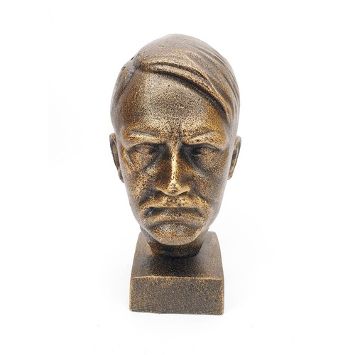 191 - A cast iron bust of Adolph Hitler, height 8.25