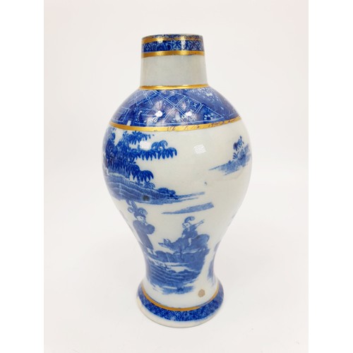 192 - A Chinese blue and white export vase, A/F, height 7.5