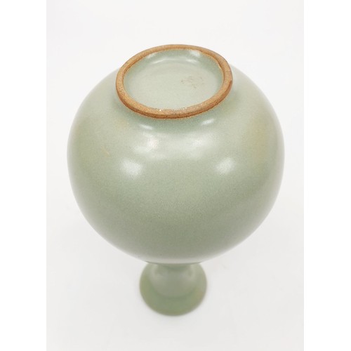 194 - A fine antique Chinese baluster shaped celadon vase, height 5.25