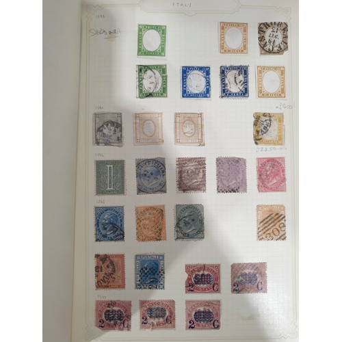 210 - A stamp album containing 19th century and later rare stamps. UK shipping £14.