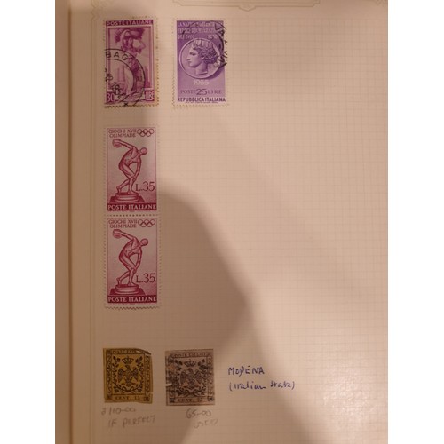 210 - A stamp album containing 19th century and later rare stamps. UK shipping £14.