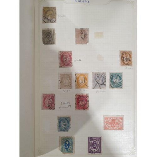 210 - A stamp album containing 19th century and later rare stamps. UK shipping £14.