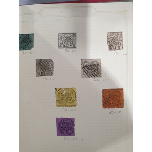 210 - A stamp album containing 19th century and later rare stamps. UK shipping £14.