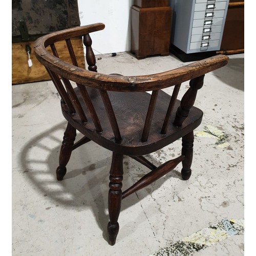 230 - An antique yew child's chair. No shipping. Arrange collection or your own packer and shipper, please... 