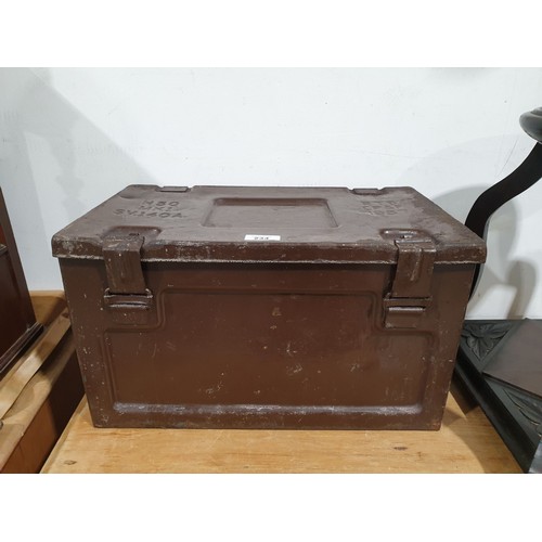 234 - A vintage metal ammunition crate, width 17.75