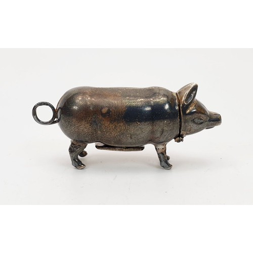 278 - A 925 silver vesta case in the form of a pig, length 2