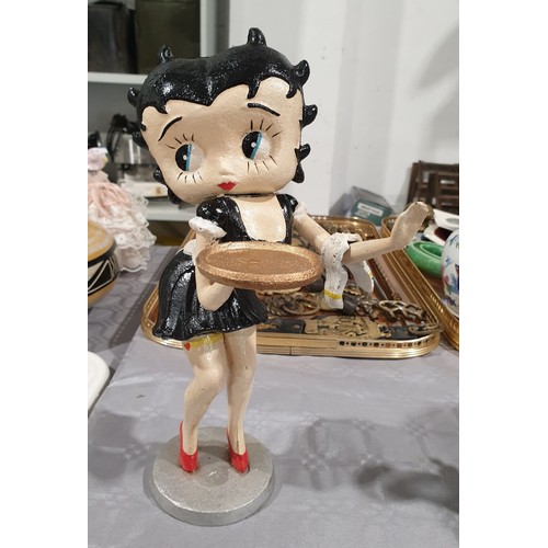 456 - A cast iron Betty Boop waitress figure, height 12