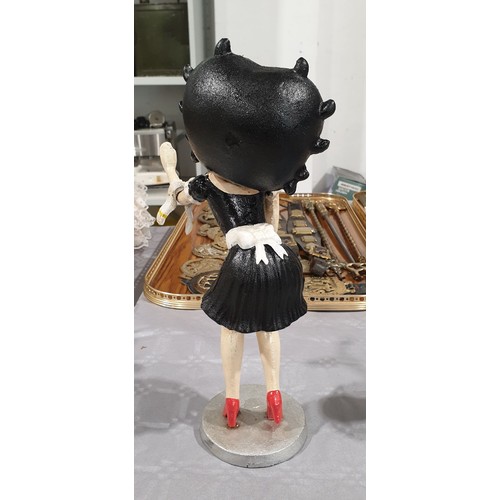 456 - A cast iron Betty Boop waitress figure, height 12