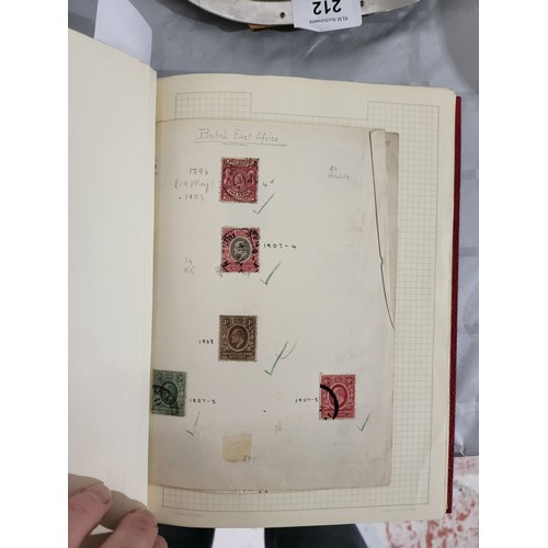 211 - A stamp album containing Penny Reds and one other book containing antique American stamps. UK shippi... 