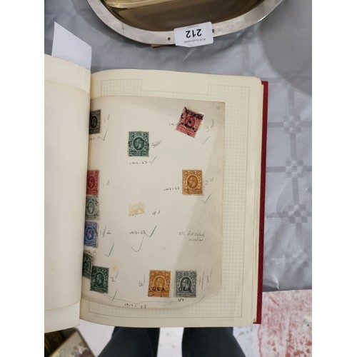 211 - A stamp album containing Penny Reds and one other book containing antique American stamps. UK shippi... 