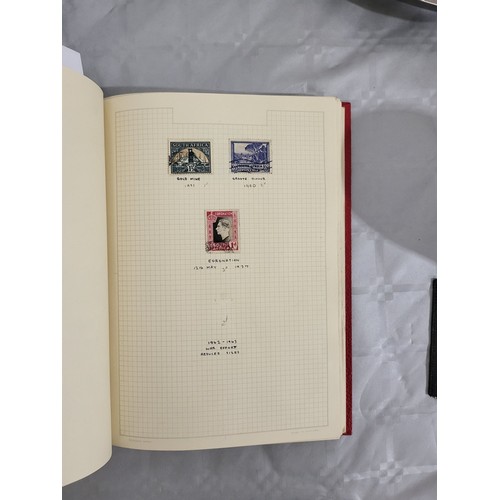 211 - A stamp album containing Penny Reds and one other book containing antique American stamps. UK shippi... 