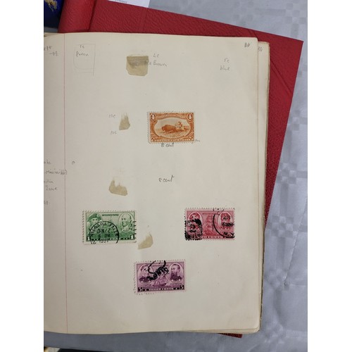 211 - A stamp album containing Penny Reds and one other book containing antique American stamps. UK shippi... 