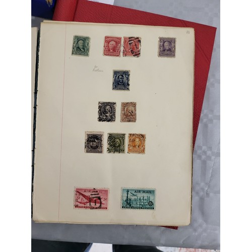 211 - A stamp album containing Penny Reds and one other book containing antique American stamps. UK shippi... 