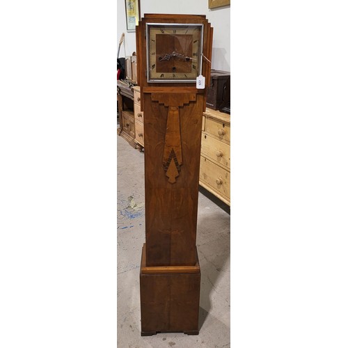 229 - An Art Deco mahogany grandmother clock, height 54.5