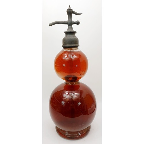 4 - A vintage double gourd shaped syphon bottle, height 19