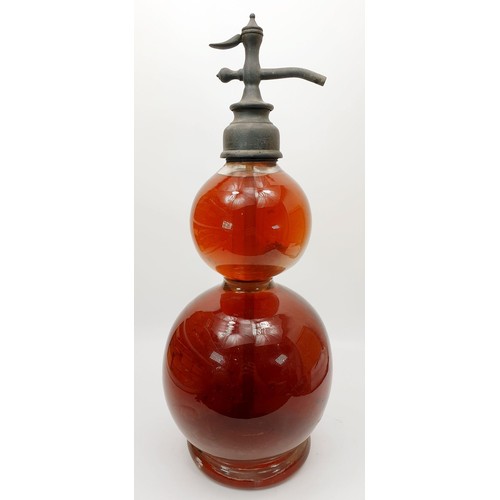 4 - A vintage double gourd shaped syphon bottle, height 19